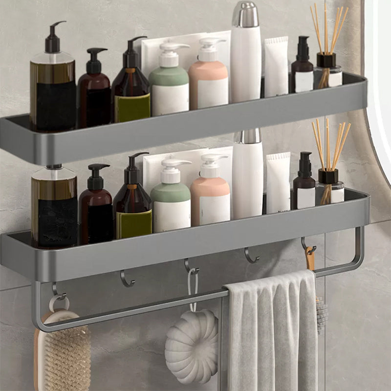 BowLift | Modern Grey 2-piece Bathroom Accessory Set, Matt Grey, Bathroom Shelf