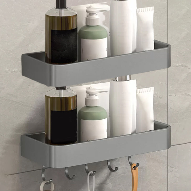 BowLift | Modern Grey 2-piece Bathroom Accessory Set, Matt Grey, Bathroom Shelf