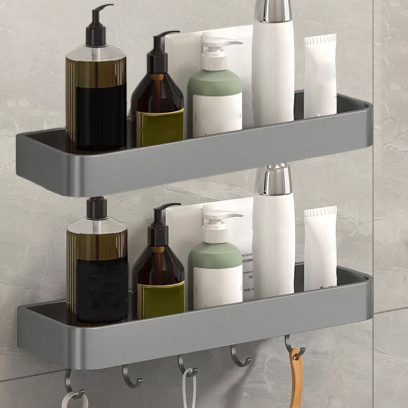 BowLift | Modern Grey 2-piece Bathroom Accessory Set, Matt Grey, Bathroom Shelf