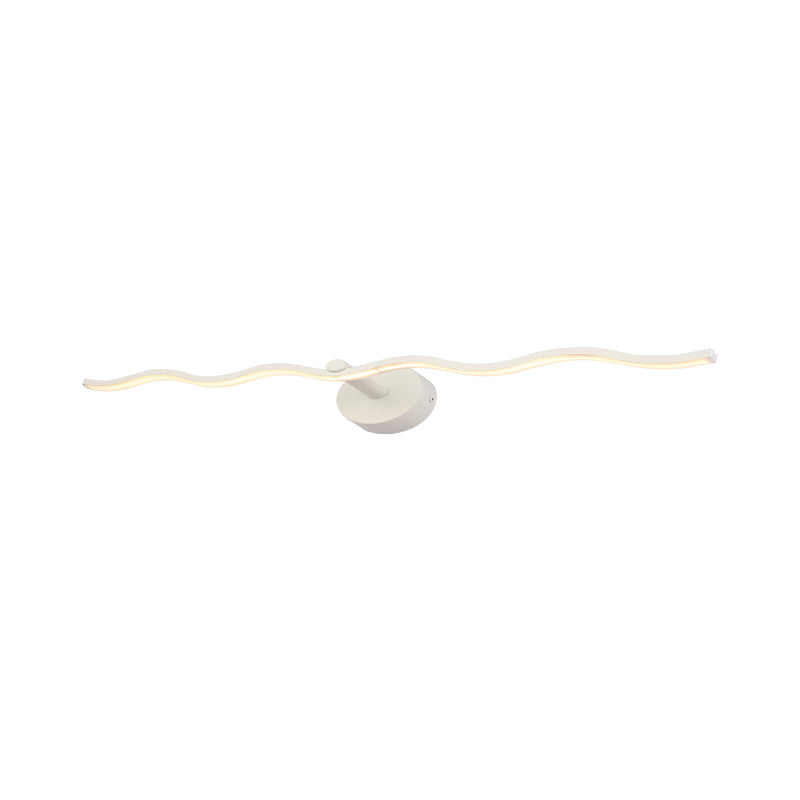 BowLift | 18"/26.5" L White Wave Vanity Light Fixture Simplicity LED Acrylic Wall Sconces Lighting for Bathroom