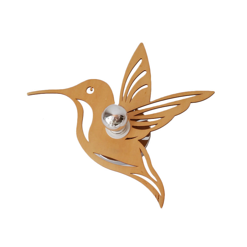 BowLift | Contemporary bird-shaped wall lamp wood 1 bulb bedside wall lamp in beige