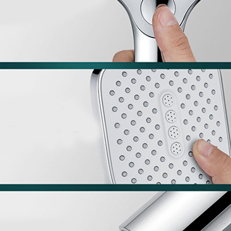 BowLift | Rectangular Self-Cleaning Hand Shower Adjustable Spray Pattern Wall Mounted Hand Shower