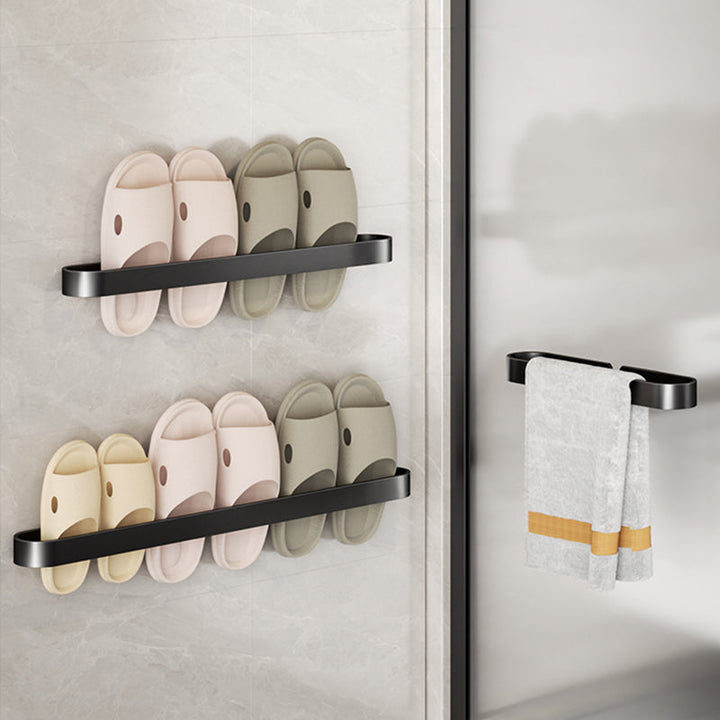 BowLift | Minimalist Bathroom Accessory Set Metal Slipper Rack/Towel Holder