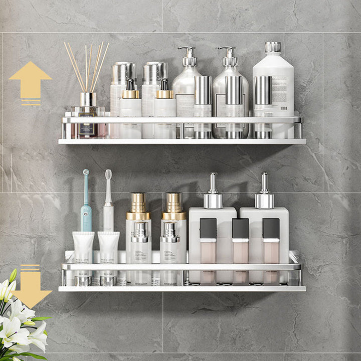 BowLift | Silver Bathroom Accessory Set Metal 1/2/3 - Piece Bathroom Shelf