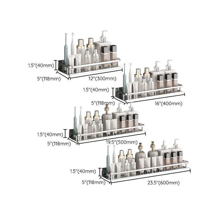 BowLift | Silver Bathroom Accessory Set Metal 1/2/3 - Piece Bathroom Shelf
