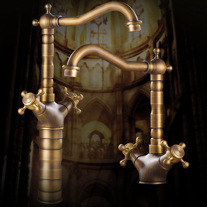 BowLift | Industrial Widespread Bathtub Faucet with Cross Handles Sink Faucet