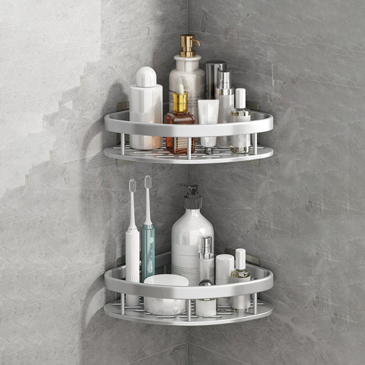 BowLift | Silver/Black Bathroom Accessories Set Modern 1/2/3 - Piece Bathroom Shelf