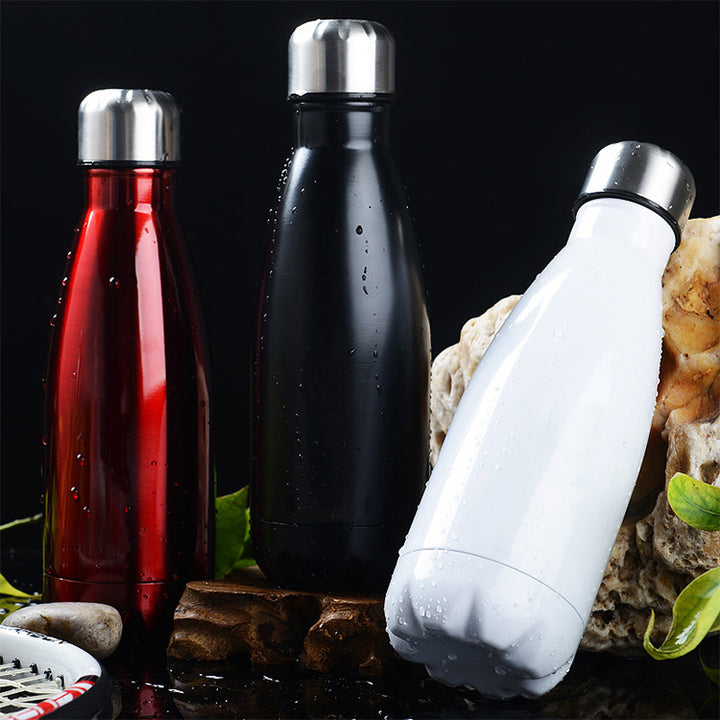 Women Insulated Stainless Steel Water Bottle with Wood Look Bowlift