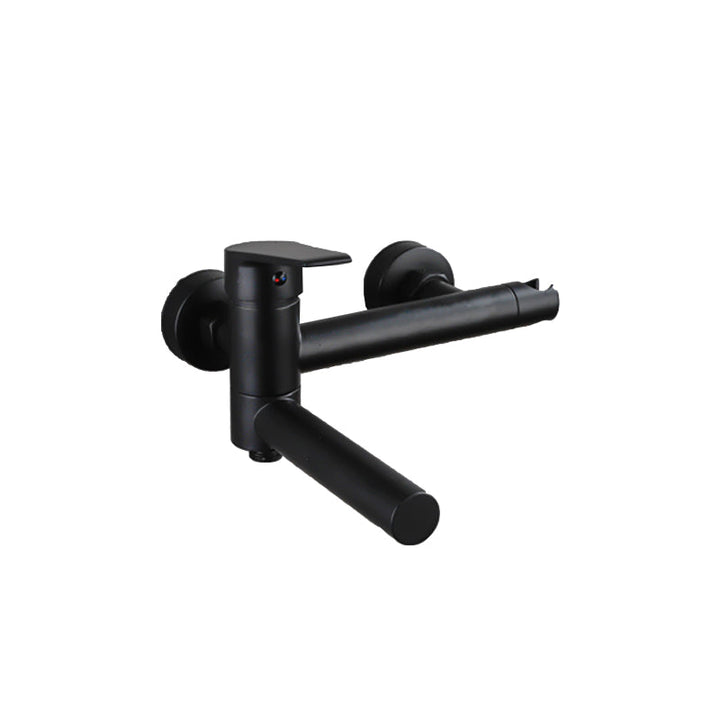 BowLift | Lever Handle Bathtub Faucet Wall Mount Shower Hose Swivel Spout Bathtub Filling with Hand Shower