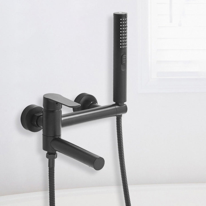 BowLift | Swivel spout bathtub faucet single lever handle hand shower bathtub filling valve with shower hose