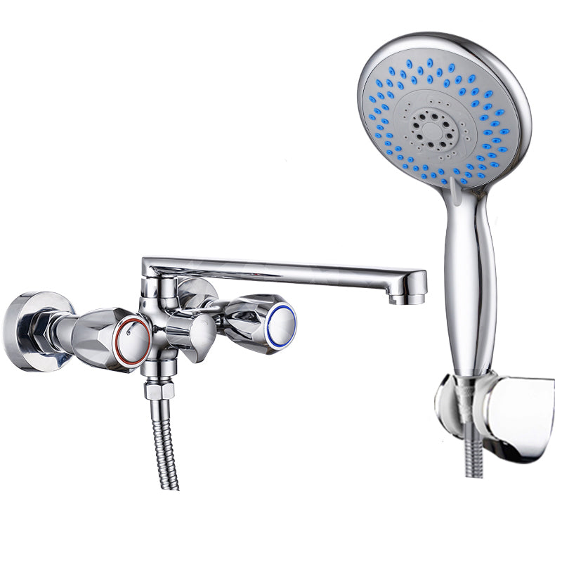 BowLift | Contemporary Bathtub Faucet Trim Chrome Wall-Mounted Swivel Spout with Hand Shower