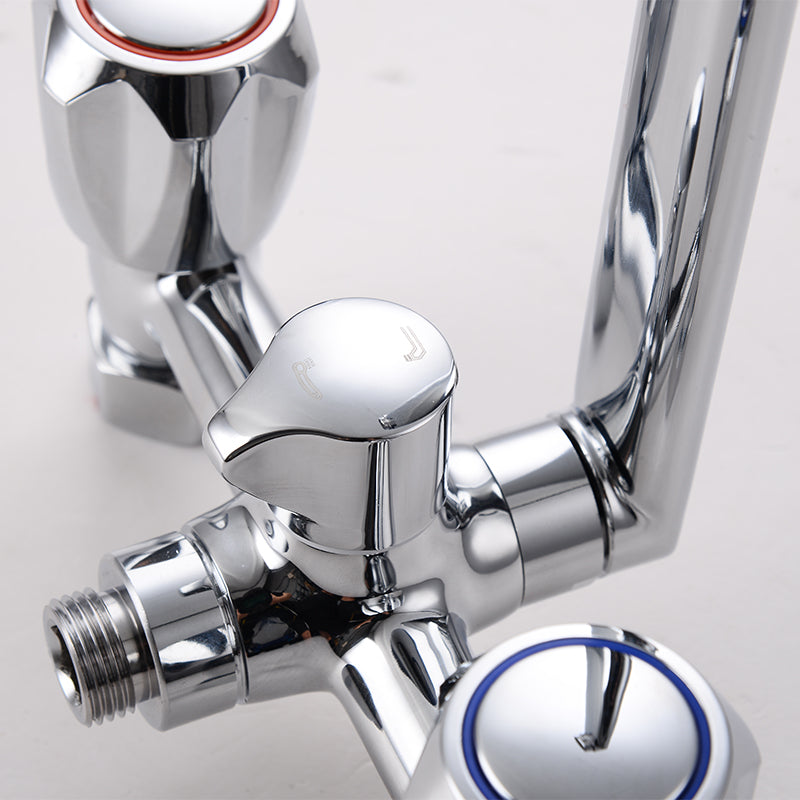 BowLift | Contemporary Bathtub Faucet Trim Chrome Wall-Mounted Swivel Spout with Hand Shower