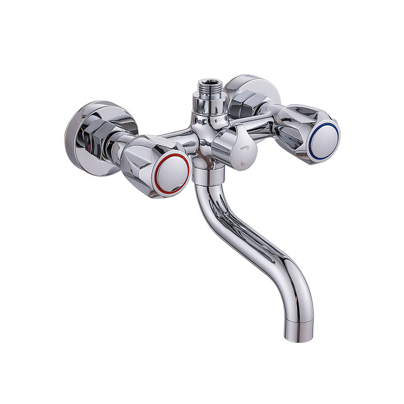 BowLift | Chrome Bathroom Faucet Trim Wall-mounted Swing Faucet with Hand Shower