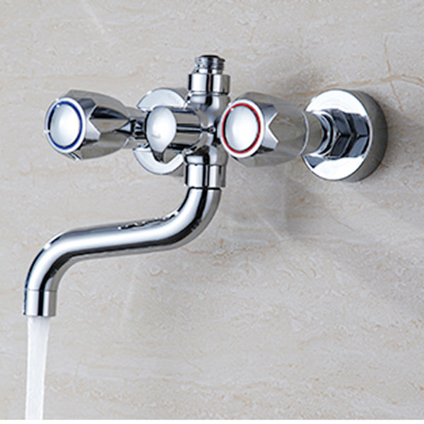 BowLift | Chrome Bathroom Faucet Trim Wall-mounted Swing Faucet with Hand Shower