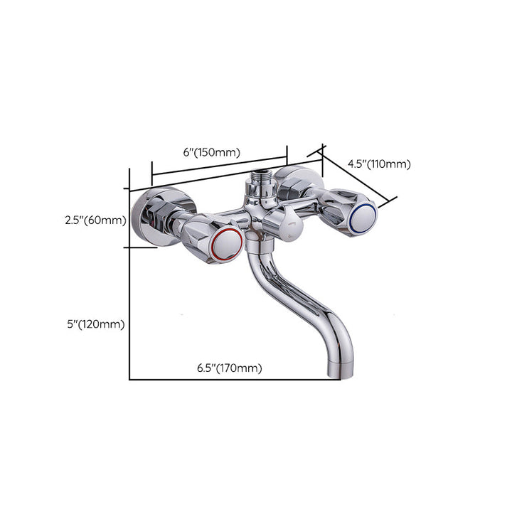 BowLift | Chrome Bathroom Faucet Trim Wall-mounted Swing Faucet with Hand Shower