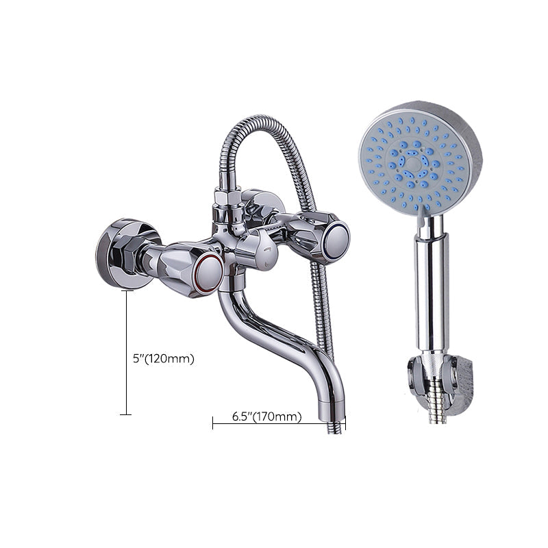 BowLift | Chrome Bathroom Faucet Trim Wall-mounted Swing Faucet with Hand Shower