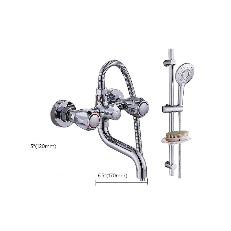 BowLift | Chrome Bathroom Faucet Trim Wall-mounted Swing Faucet with Hand Shower