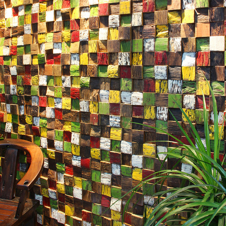 BowLift | Wall cladding wood shiplap mosaic modern interior wall cladding