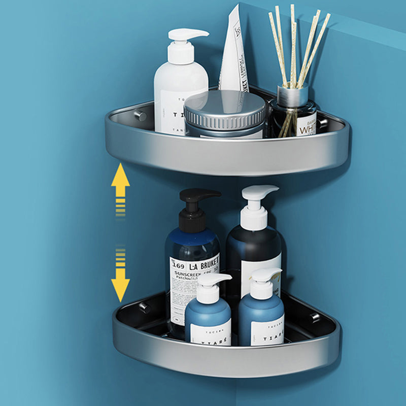 BowLift | Minimalism Gray Bathroom Accessories Set Contemporary Style Aluminum Towel Rack