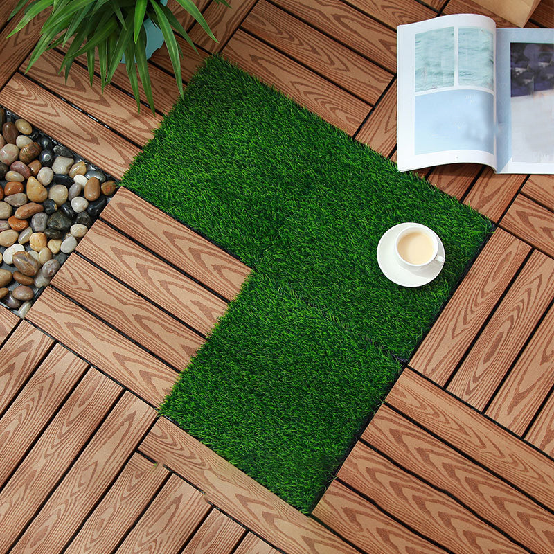 BowLift | Outdoor Deck tiles with striped detail composite snap parts wood deck tiles