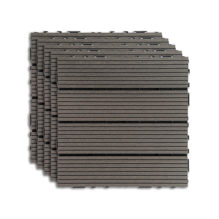 BowLift | Outdoor Deck tiles with striped detail composite snap parts wood deck tiles