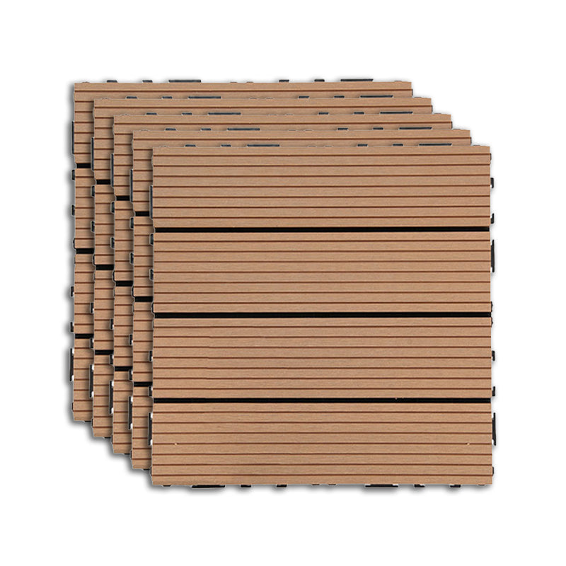 BowLift | Outdoor Deck tiles with striped detail composite snap parts wood deck tiles