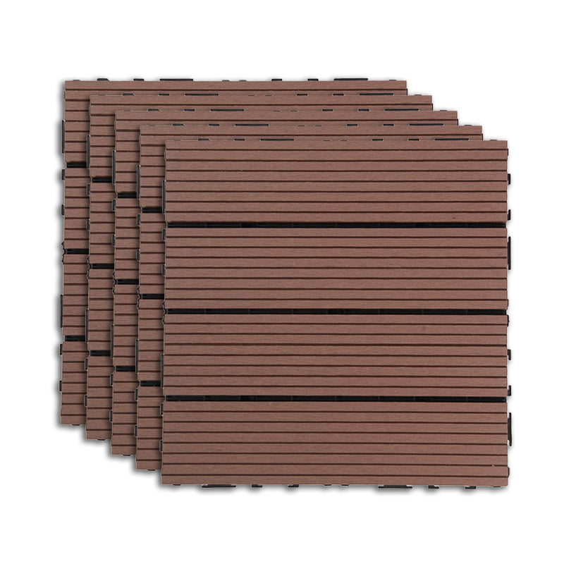 BowLift | Outdoor Deck tiles with striped detail composite snap parts wood deck tiles