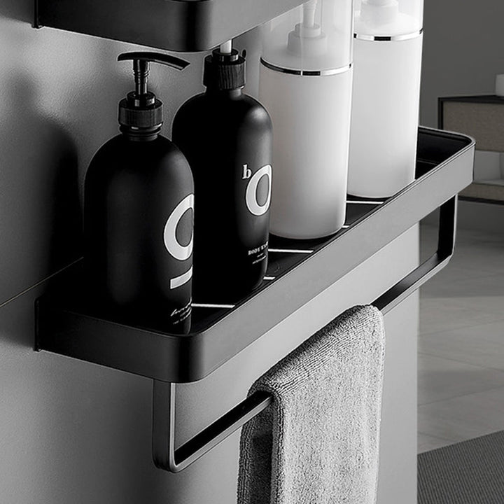 BowLift | Matt Black Bathroom Set Modern 1/2 - Piece Stainless Steel Bathroom Shelf