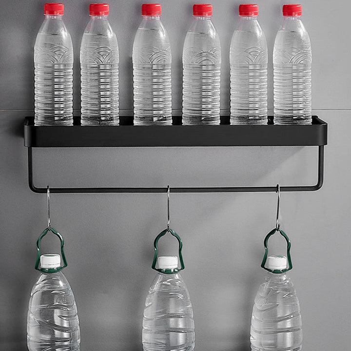 BowLift | Matt Black Bathroom Set Modern 1/2 - Piece Stainless Steel Bath Rack