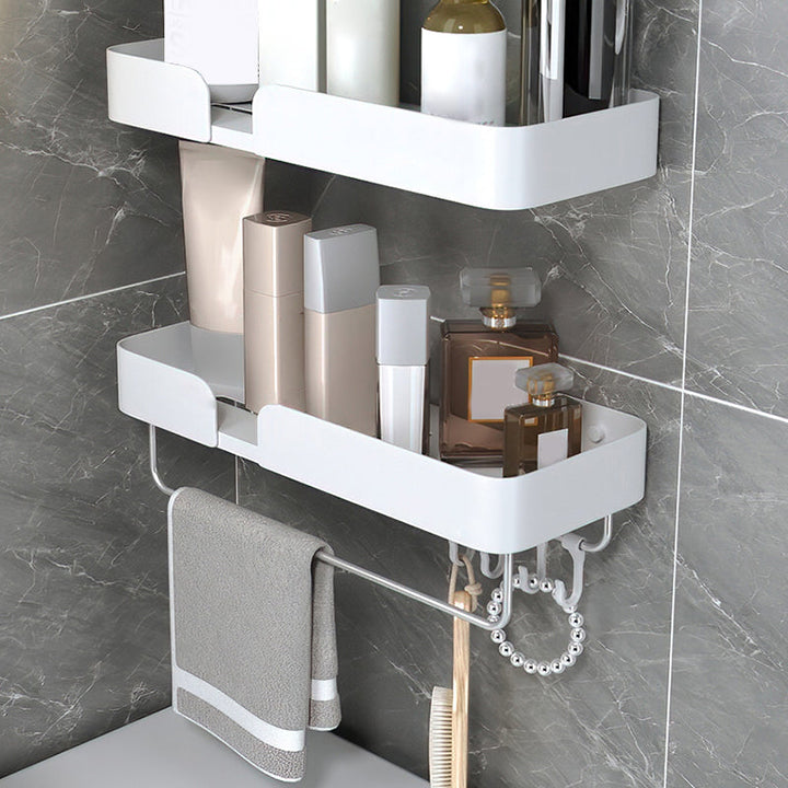 BowLift | White Bathroom Set Modern 1/2/3 - Pieces Stainless Steel Bathroom Shelf