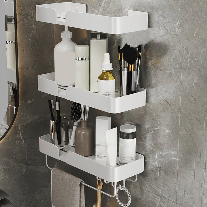 BowLift | White Bathroom Set Modern 1/2/3 - Pieces Stainless Steel Bathroom Shelf