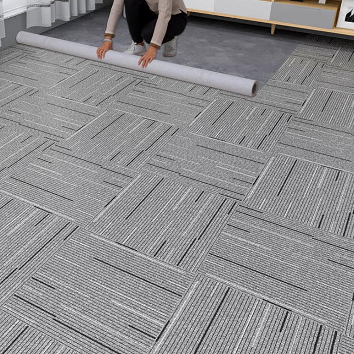BowLift | Scratch-resistant plastic floor Rectangular fabric look square edge floor