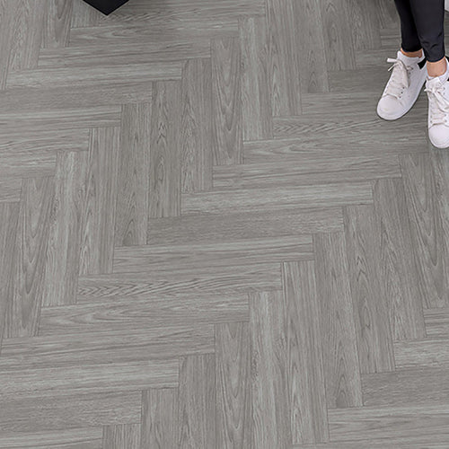 BowLift | Scratch-resistant plastic floor Rectangular fabric look square edge floor