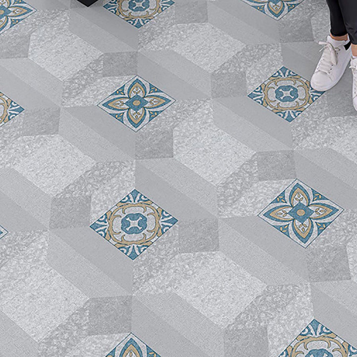 BowLift | Scratch-resistant plastic floor Rectangular fabric look square edge floor