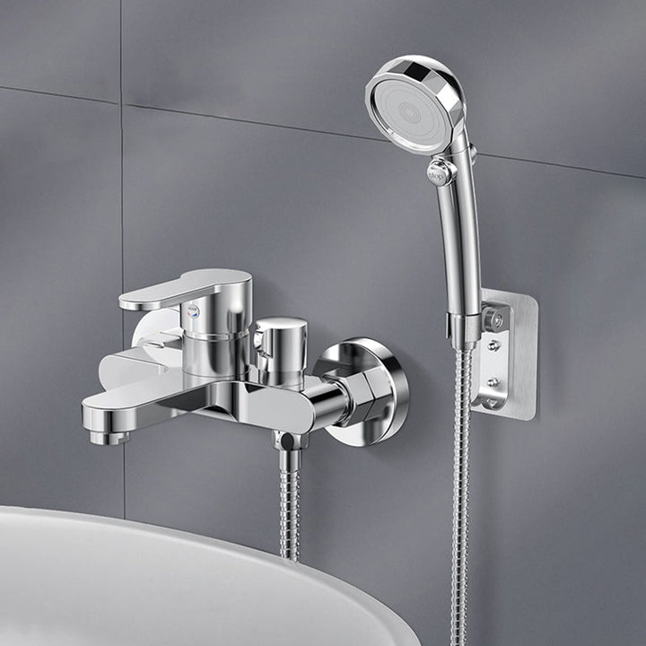 BowLift | Single Lever Bath Mixer 2 Holes Wall Mounted Hand Shower Low Arc Tub Filler