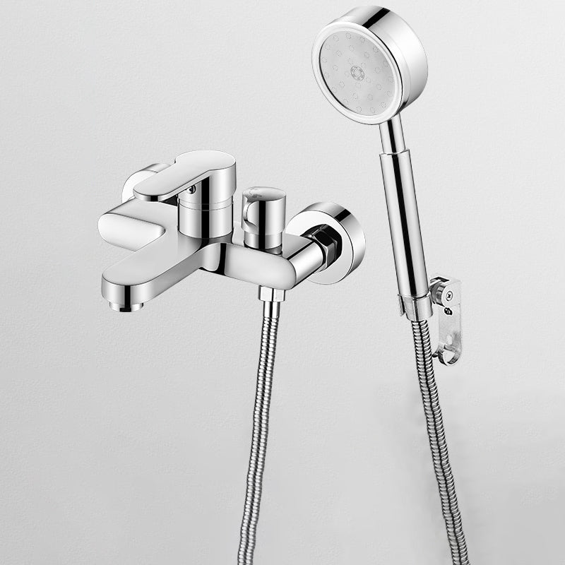 BowLift | Single Lever Bath Mixer 2 Holes Wall Mounted Hand Shower Low Arc Tub Filler