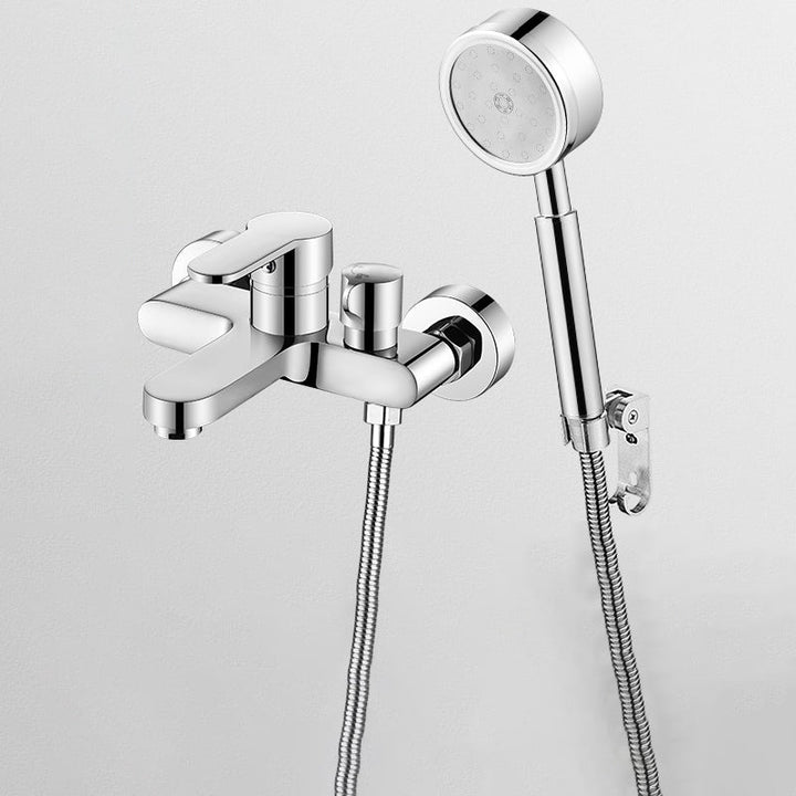 BowLift | Single Lever Bath Mixer 2 Holes Wall Mounted Hand Shower Low Arc Tub Filler