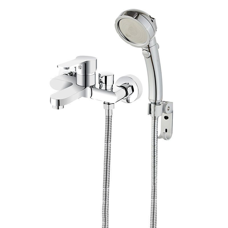 BowLift | Single Lever Bath Mixer 2 Holes Wall Mounted Hand Shower Low Arc Tub Filler