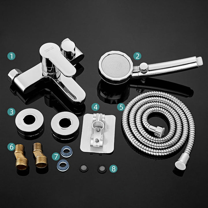 BowLift | Single Lever Bath Mixer 2 Holes Wall Mounted Hand Shower Low Arc Tub Filler