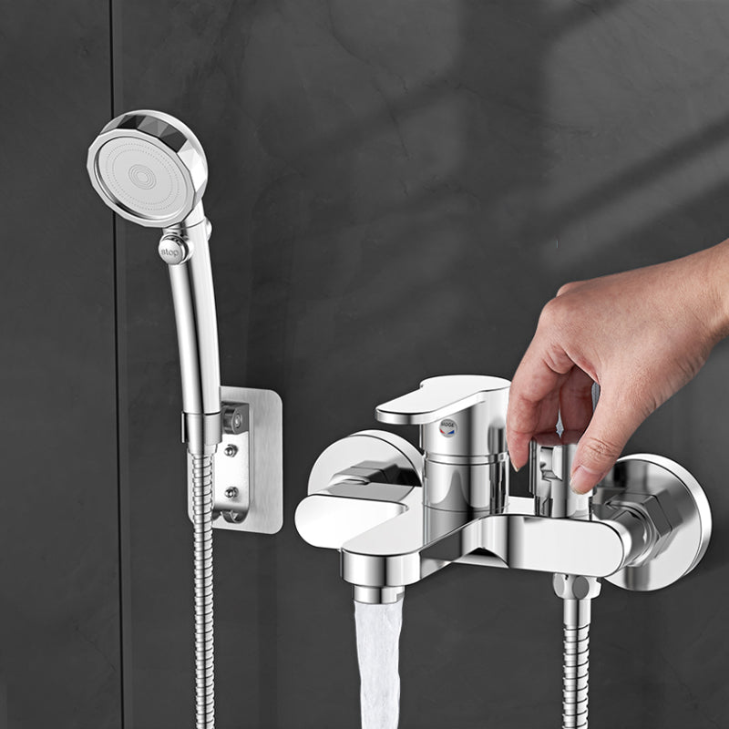 BowLift | Single Lever Bath Mixer 2 Holes Wall Mounted Hand Shower Low Arc Tub Filler