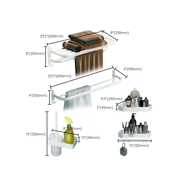 BowLift | Modern Bathroom Hardware Set White Metal Bathroom Accessories Set