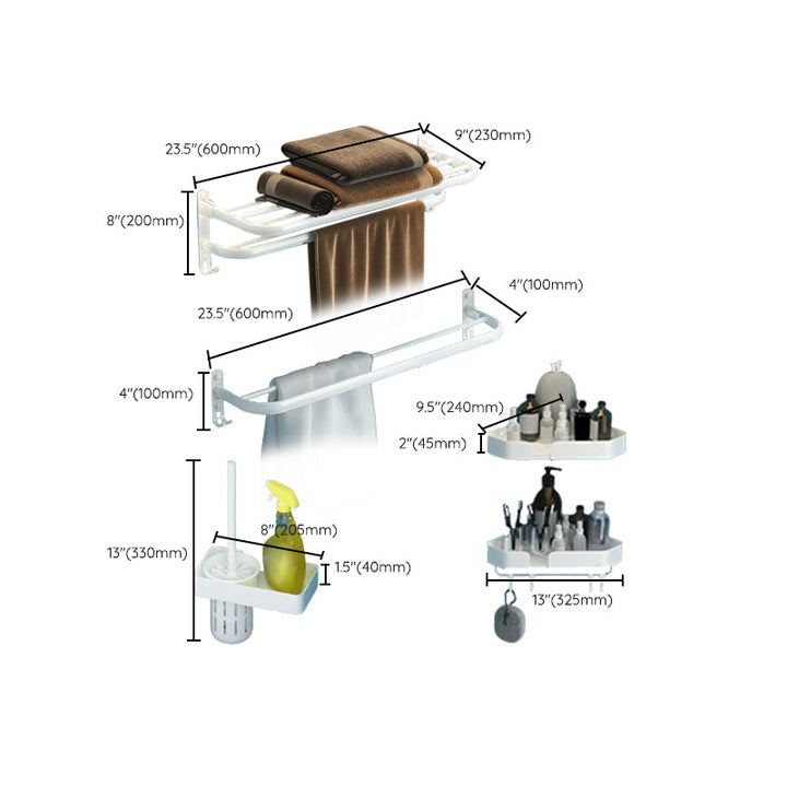 BowLift | Modern Bathroom Hardware Set White Metal Bathroom Accessory Set