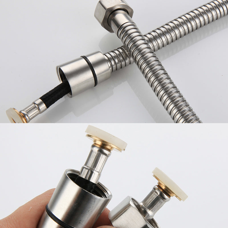 BowLift | Cylindrical Hand Shower with Self-Cleaning Stainless Steel Wall Shower Head