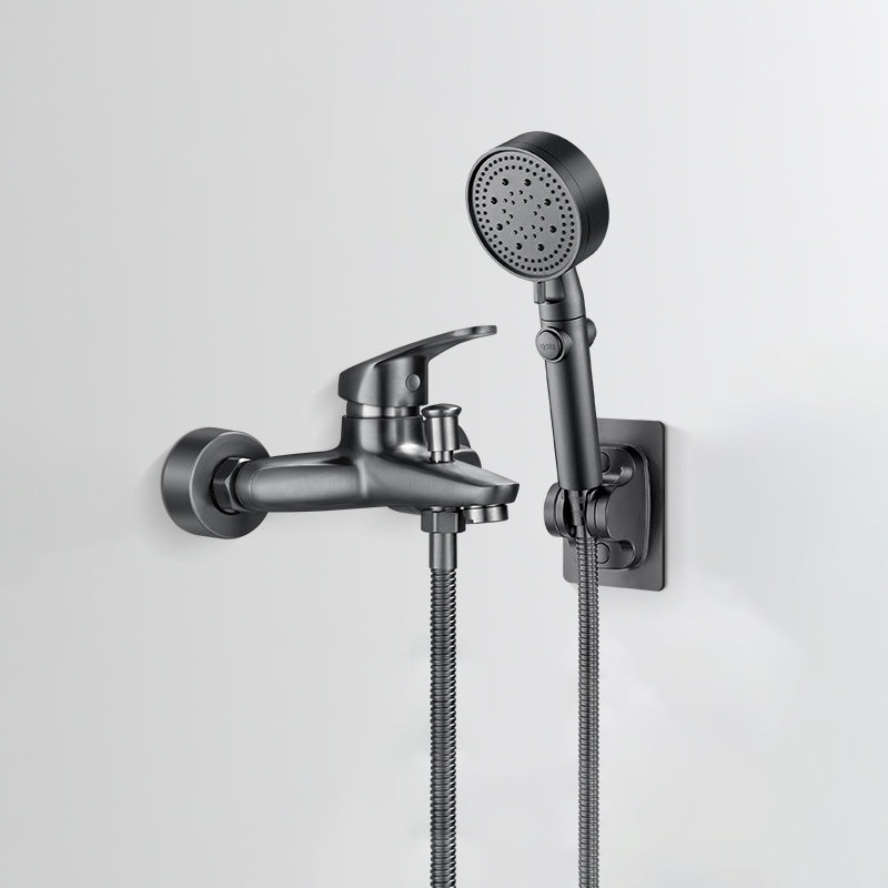 BowLift | Low Arch Bathtub Faucet Hose Wall-Mounted Single Lever Tub Filler with Hand Shower
