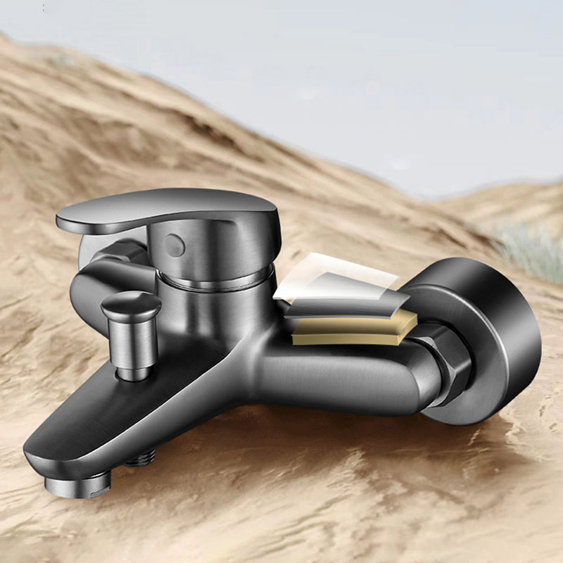 BowLift | Low Arch Bathtub Faucet Hose Wall-Mounted Single Lever Tub Filler with Hand Shower