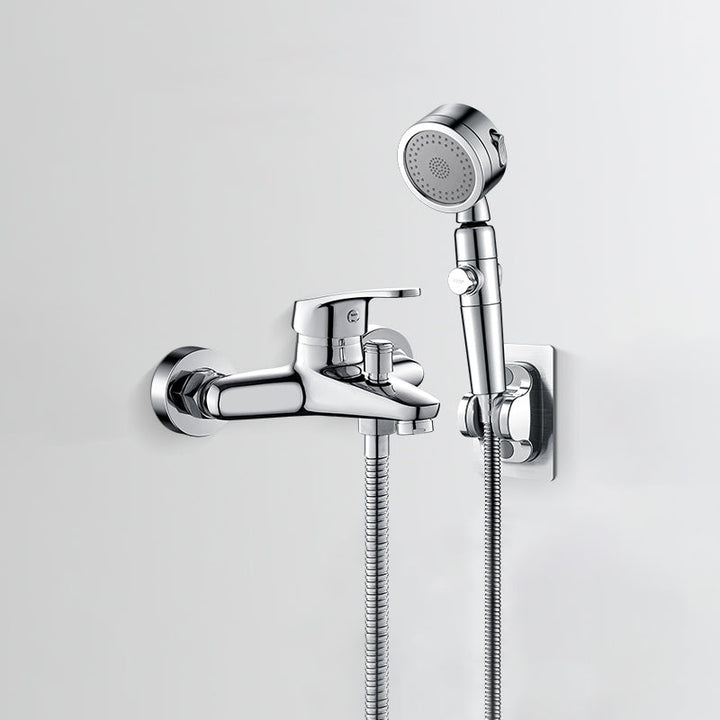 BowLift | Low Arch Bathtub Faucet Hose Wall-Mounted Single Lever Tub Filler with Hand Shower