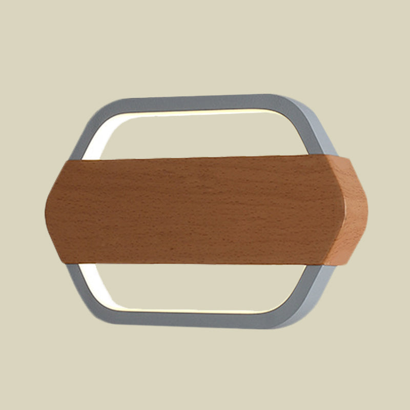 BowLift | Acrylic Hexagon Wall Lamp Fixture Contemporary Gray LED Wall Lamp for Bedroom