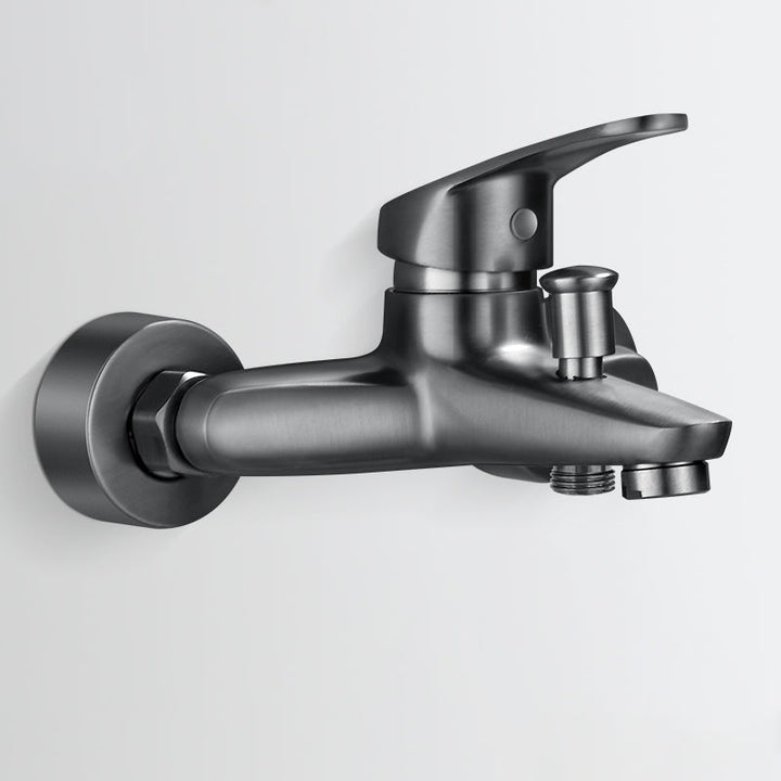 BowLift | Bathtub filler wall mount hand shower single lever handle 2 holes low arc bathtub faucet with hose