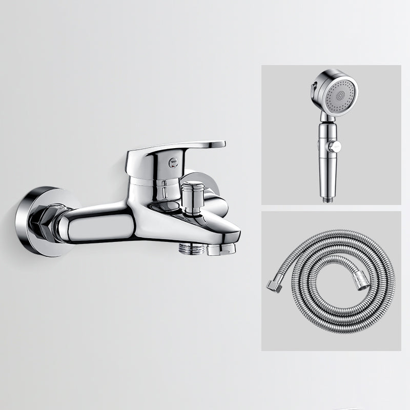 BowLift | Bathtub filler wall mount hand shower single lever handle 2 holes low arc bathtub faucet with hose