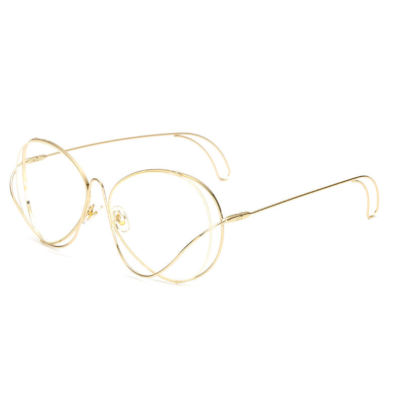 Ladies' fashion half-frame glasses with intricate, minimalist design Bowlift
